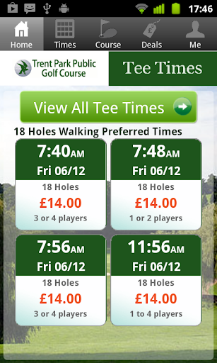 Trent Park Golf Tee Times