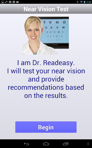 Reading Glasses Vision Test