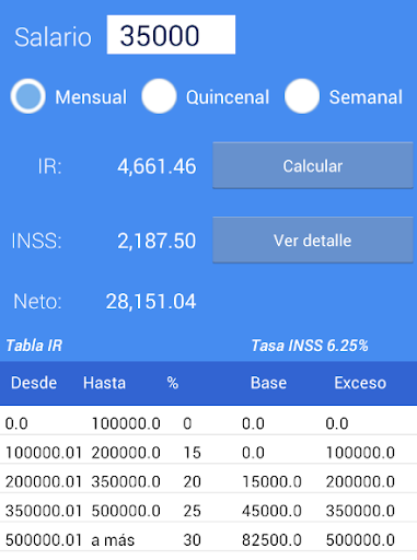 Calculadora IR INSS Nicaragua
