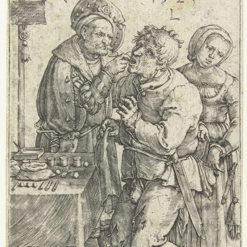 De tandarts, Lucas van Leyden, 1523 - Rijksmuseum