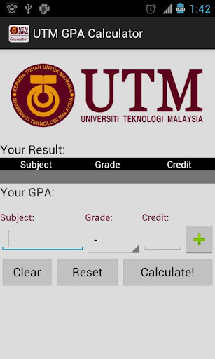 UTM GPA Calculator