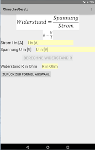 Ohmsches Gesetz alle Formeln Screenshots 2
