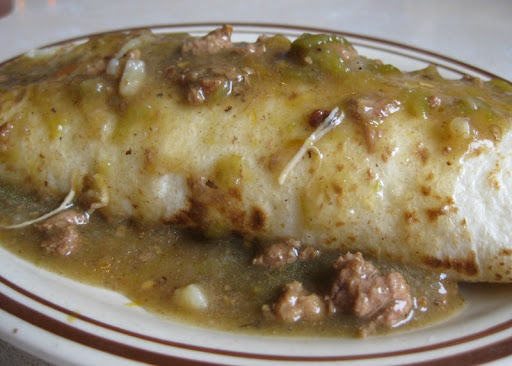 Green Chile Breakfast Burrito at Frontier