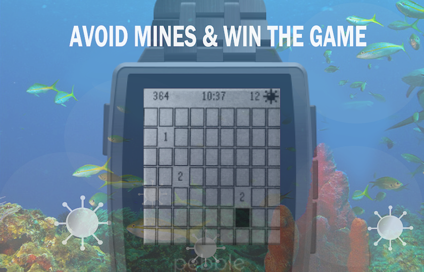 Mines for Pebble Smartwatch Screen 3