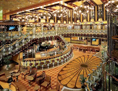 The Colossus Grand Atrium is the central hub of Carnival Legend.