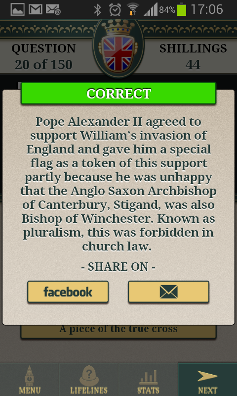 Genius British History Quiz Screen 3