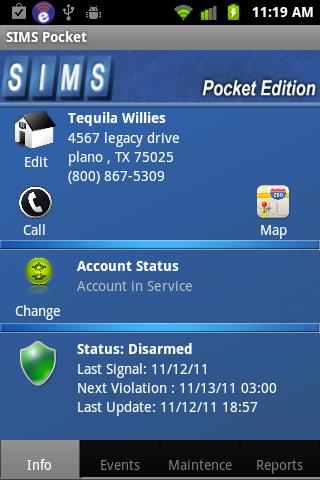 Android application SIMS Pocket screenshort