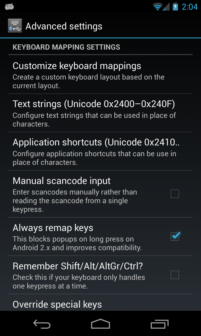 External Keyboard Helper Demo Screen 2