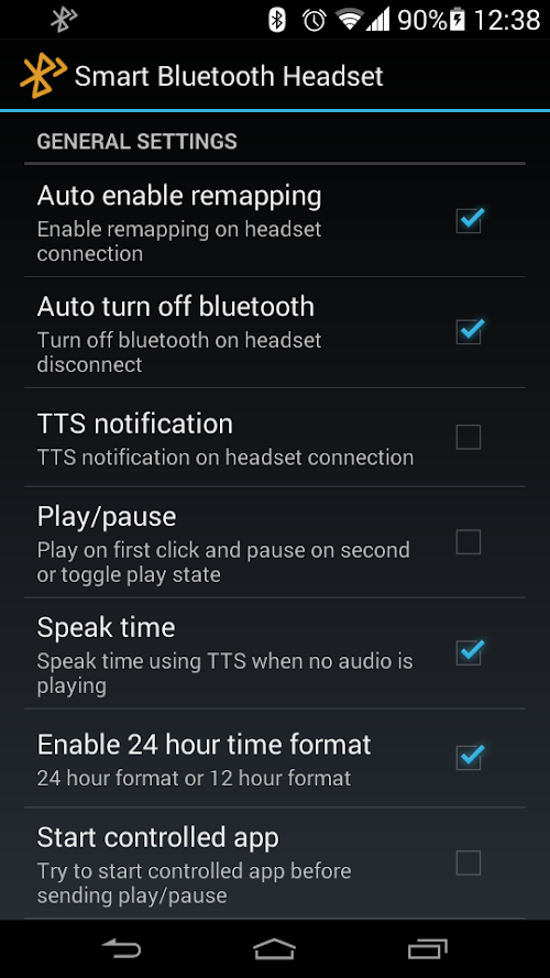 Android application Smart Bluetooth Headset screenshort