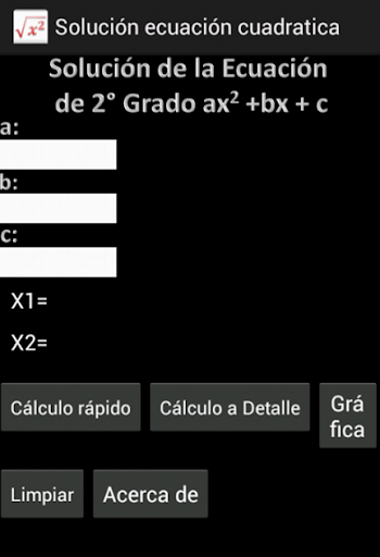 Solución ecuacion cuadratica