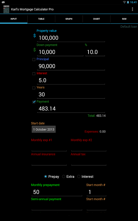 Karl's Mortgage Calculator - Dr Calculator