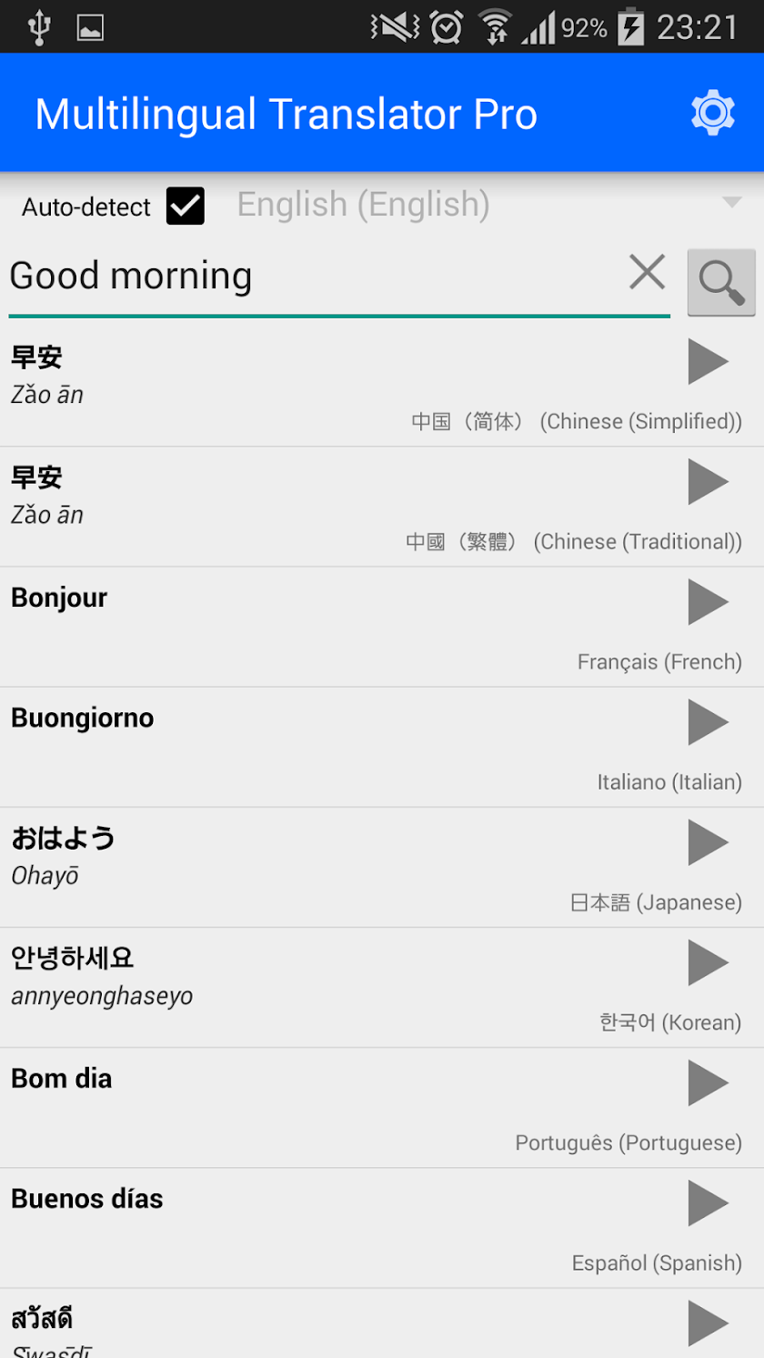 Multilingual Translator Pro Screen 1