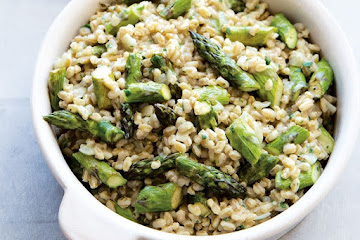 Roasted Asparagus Farrotto