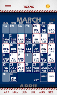 Baseball Pocket Sked - Rangers Screenshots 14