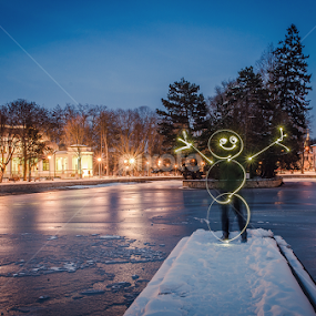  Snowman by Marius Neag - City,  Street & Park City Parks