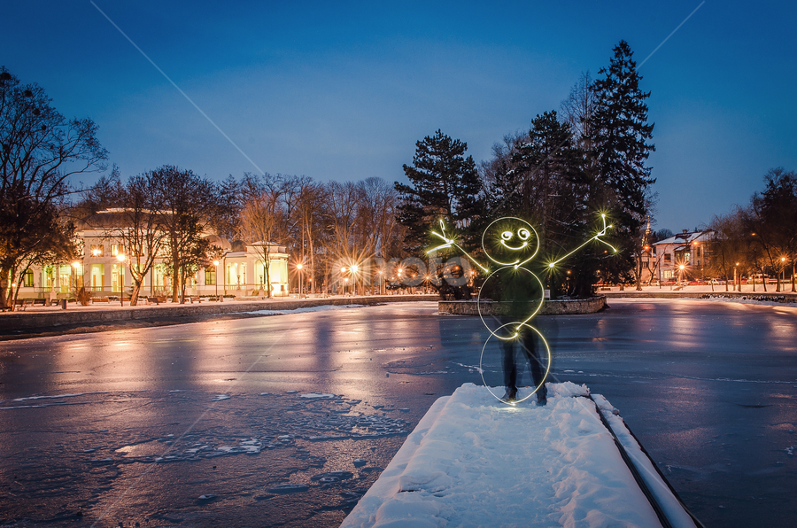  Snowman by Marius Neag - City,  Street & Park City Parks