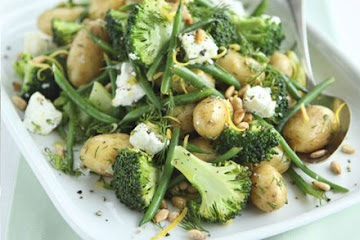 Lemony potato, broccoli & goat’s cheese salad