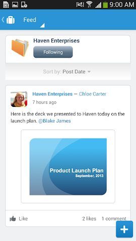 Salesforce Chatter for Android | Explore the app ...