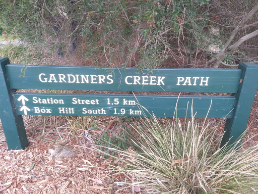 Gardiners Creek Path Sign