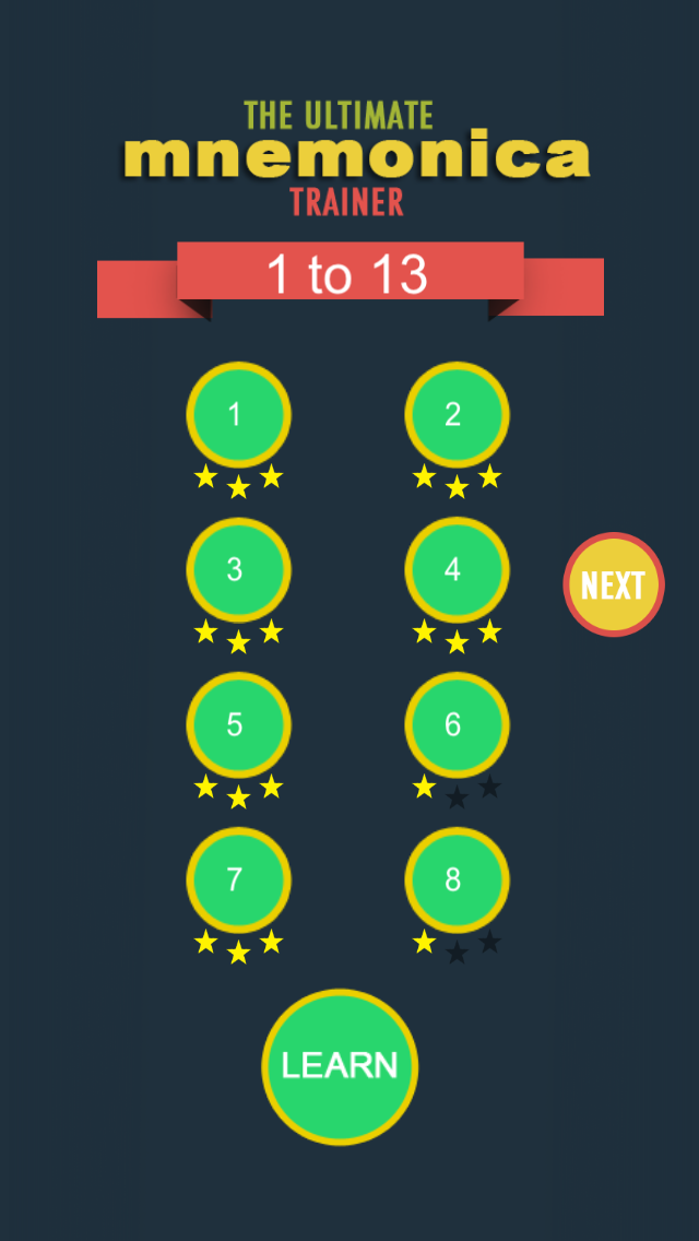 The Ultimate Mnemonica Trainer Screen 1