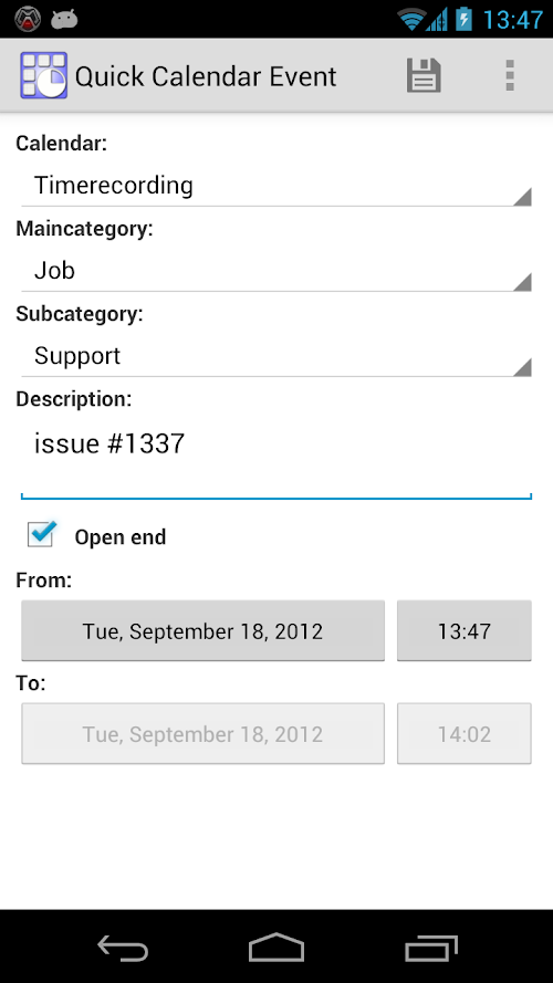 Android application Quick Calendar Appointment screenshort