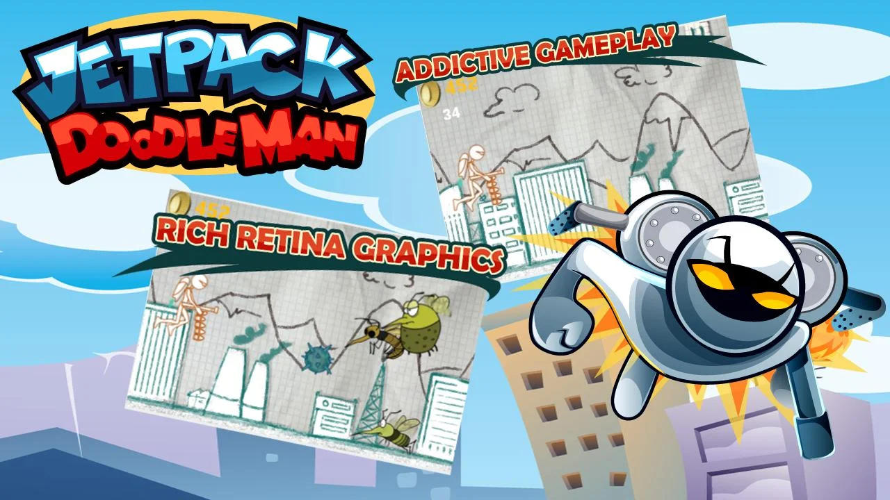 Jetpack Doodle Man - screenshot