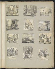 Albumblad met diverse voorstellingen