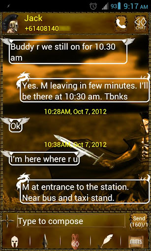 【免費個人化App】GO SMS SPARTAN Theme-APP點子