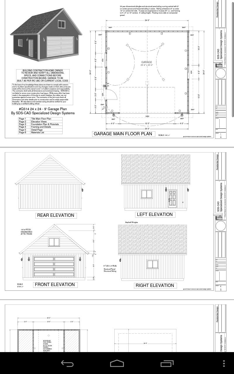 24 x 24 Garage Plans Blueprint Screen 2