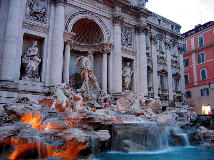 Trevi Fountain in Rome. Careful not to get hit by flying coins! 