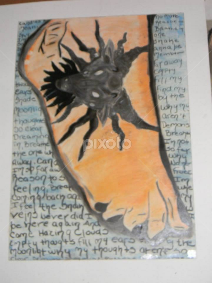Drawing From High School I Was Really In Love With Godsmack And Used The Lyrics To Voodoo Behind The Foot And Yes That S The Head Of Baphomet All Drawing Drawing Pixoto