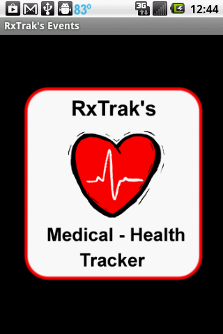 Android application RxTraks Medical Event Tracker screenshort