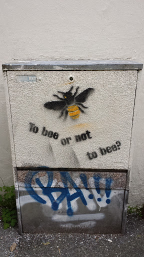 To Bee or Not to Bee Mural on Electric Box