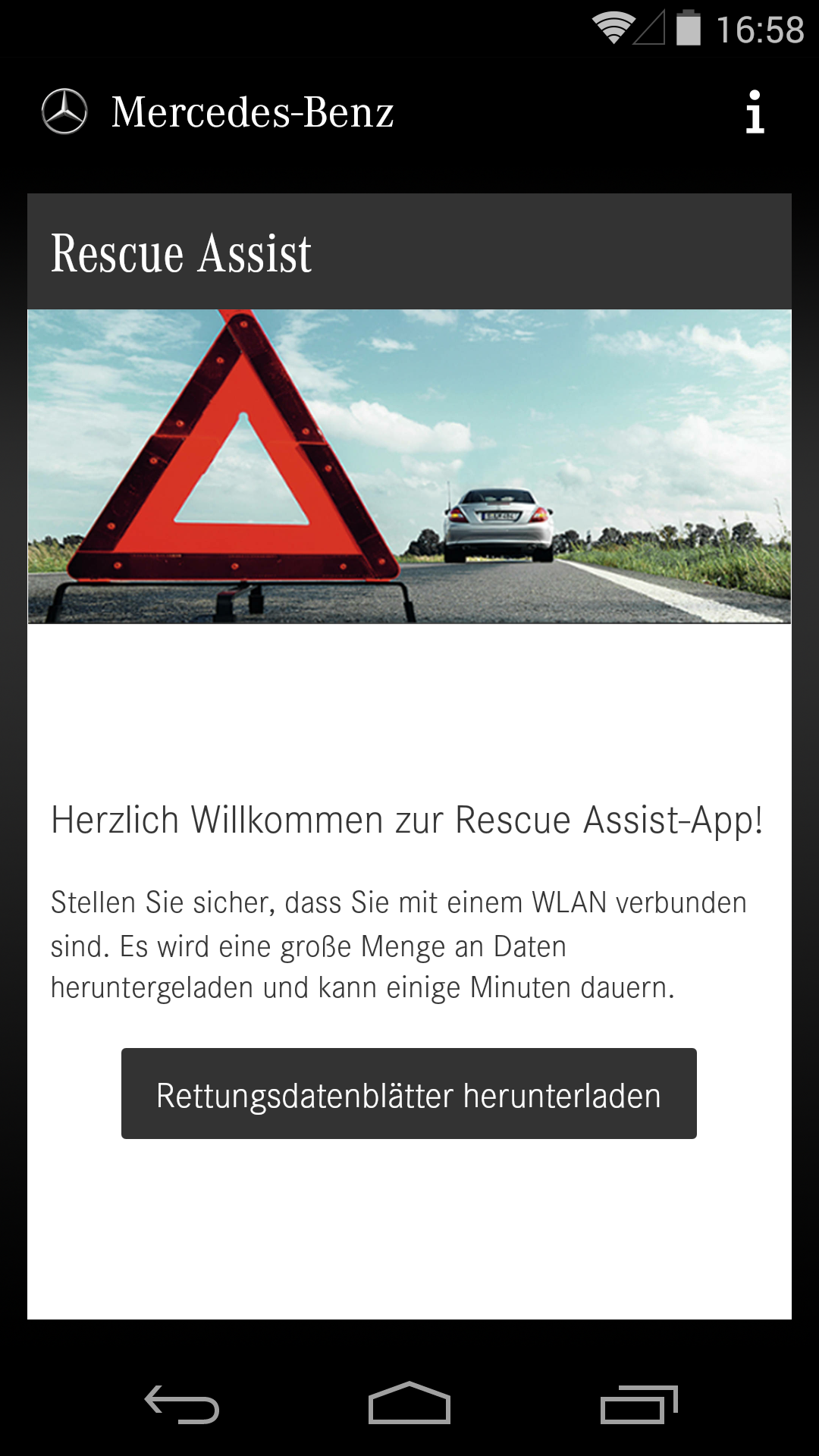 Android application Rescue Assist screenshort
