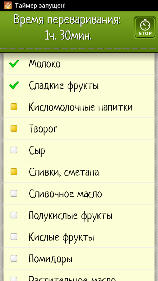 Раздельное Питание — приложение на Android