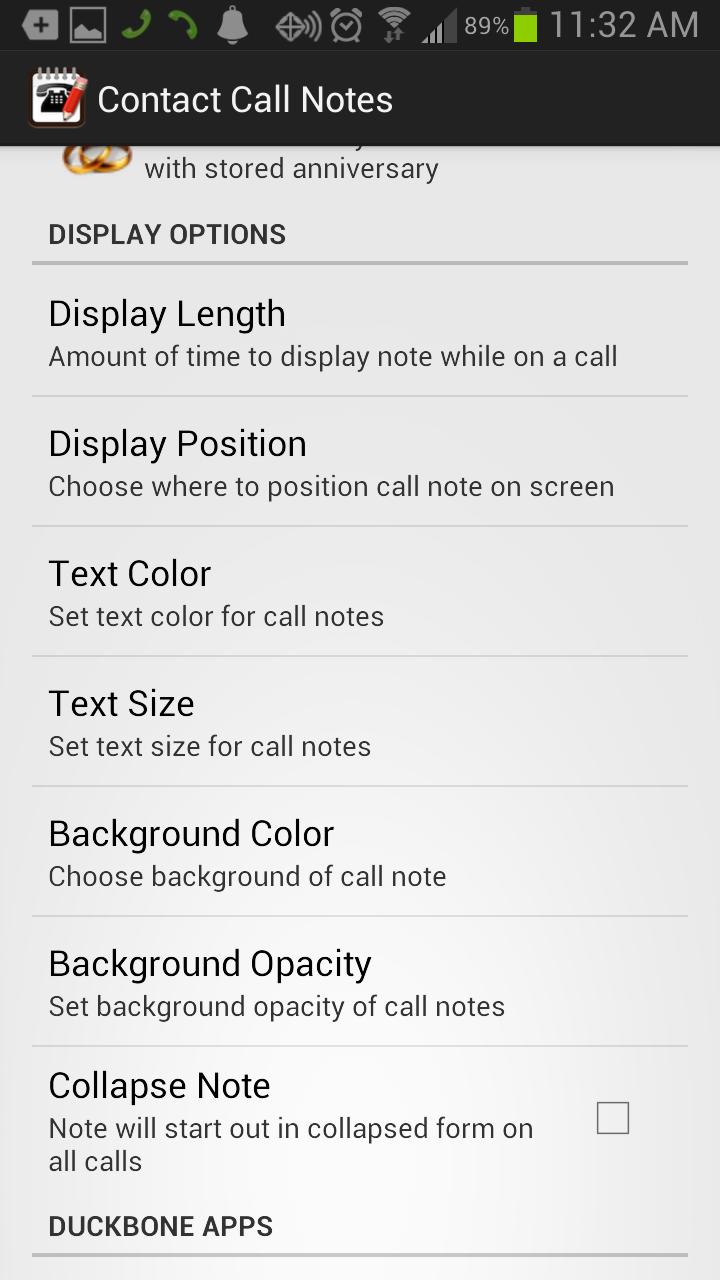 Contact Call Notes Screen 3