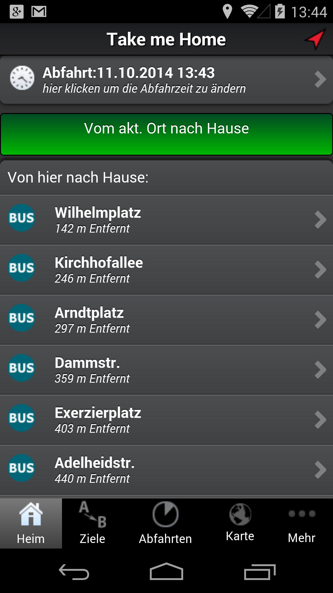Android application A+ Kiel Trip Planner screenshort