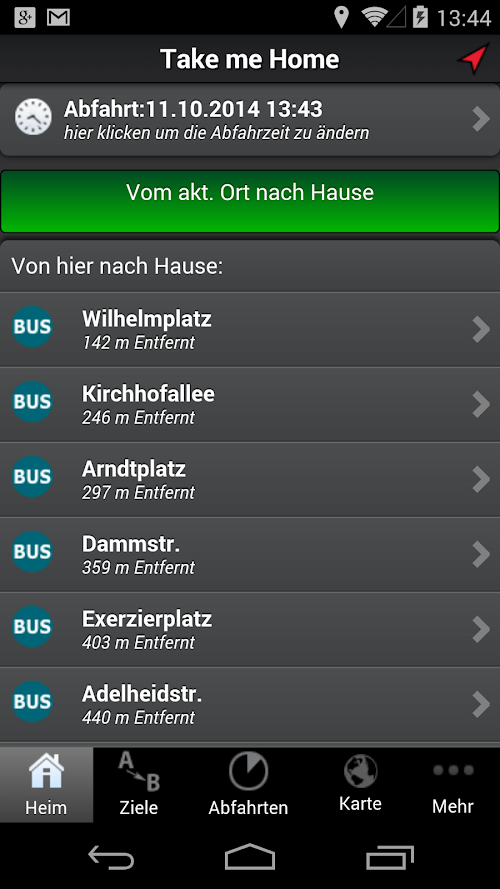 Android application A+ Kiel Trip Planner screenshort