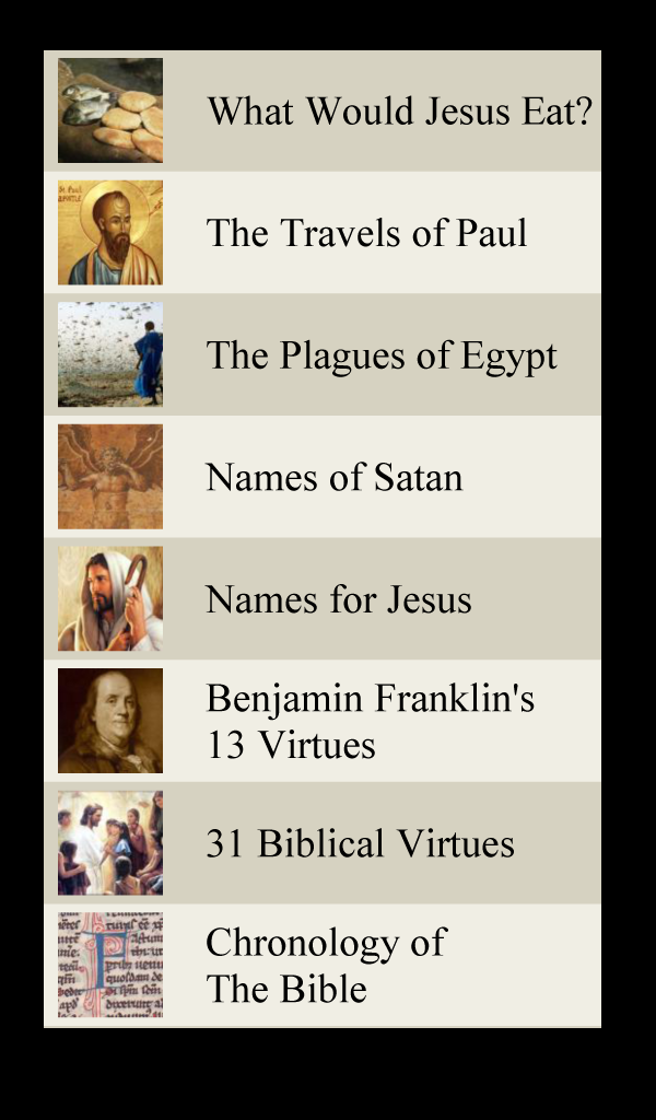 Bible Lists # 1 Screen 1