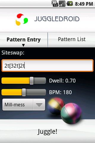 Android application JuggleDroid screenshort
