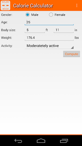 Calorie Calculator BMR + BMI