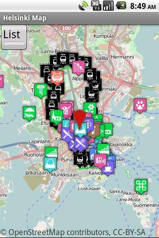 Helsinki Offline Tourist Map Screen 1