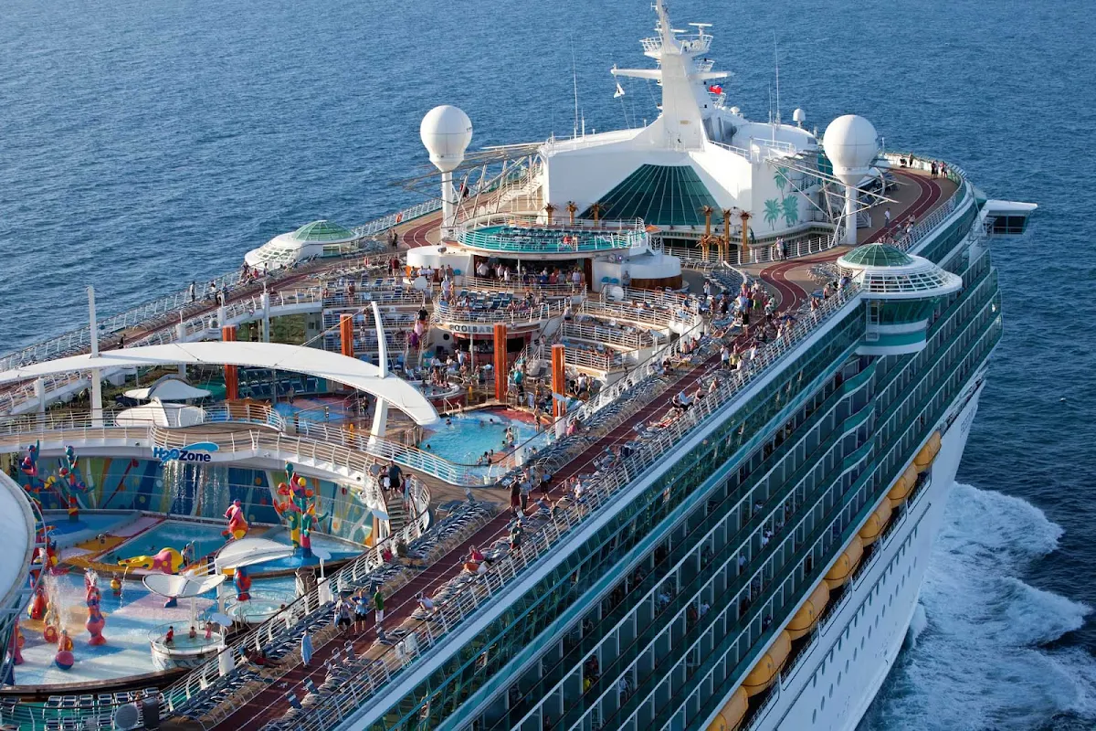 Freedom-of-the-Seas-aerial-top-view - An aerial view of Royal Caribbean's Freedom of the Seas.