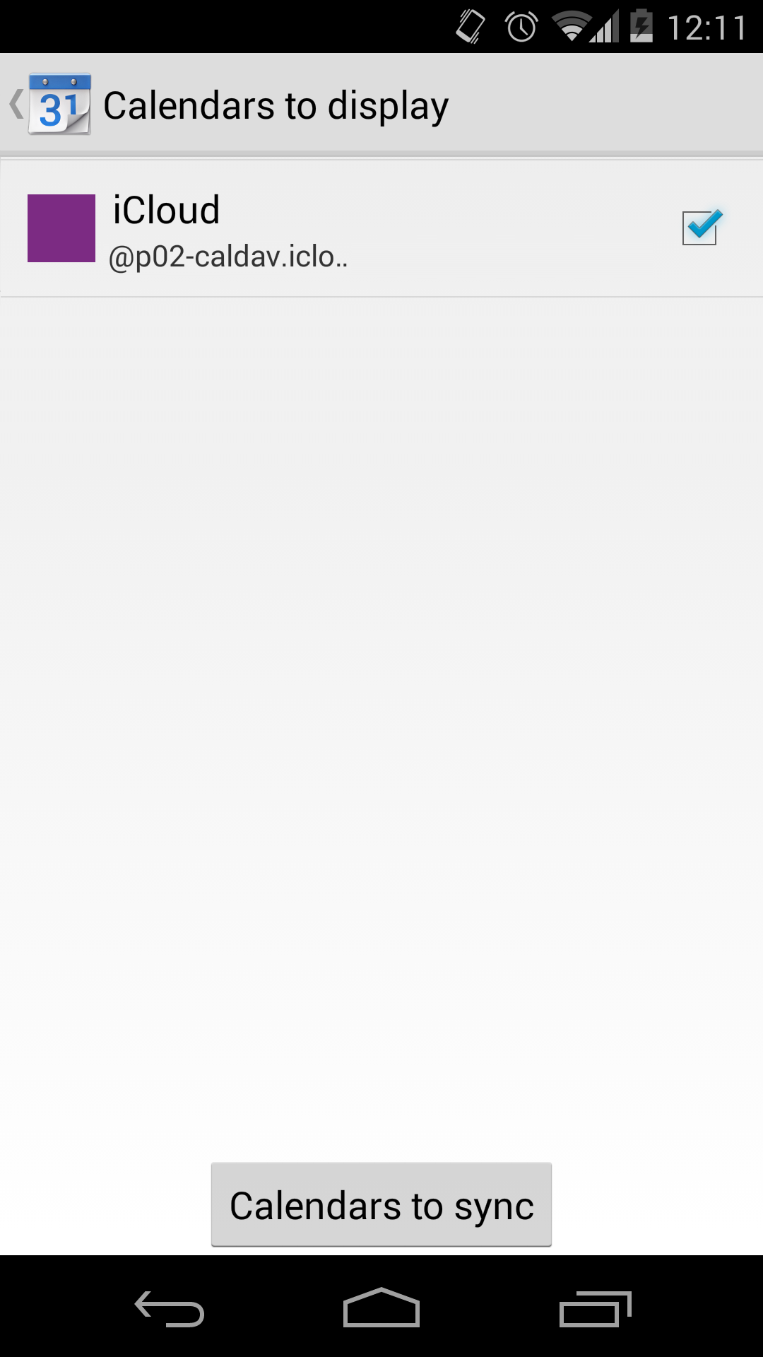 Android application Sync for iCloud screenshort