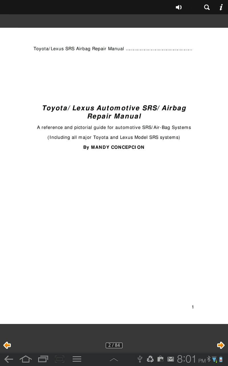 Toyota-Lexus SRS Airbag Manual Screen 3
