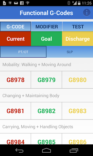 Functional G-Codes PT OT SLP