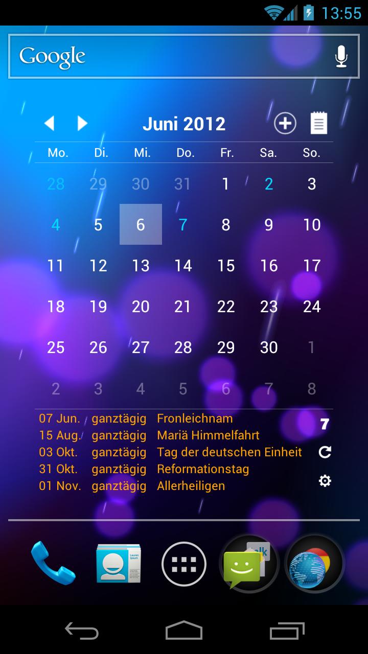 Calendar Widget+Status PRO Screen 1