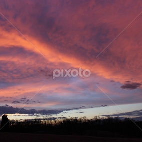 Sunset after the Rainbow. by Karin Pelton - Landscapes Sunsets & Sunrises