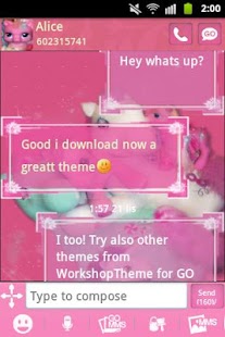Free GO SMS PRO Theme Pink Pony APK for Android