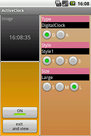 Android application ActiveClock screenshort